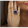 Image 2 : 18KT White Gold GIA Certified 15.08 ctw Tanzanite and Diamond Ring
