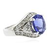 Image 4 : 14KT White Gold 3.28 ctw Tanzanite and Diamond Ring
