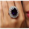 Image 6 : 14KT White Gold 11.35 ctw Amethyst and Diamond Ring
