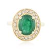 Image 3 : 14KT Yellow Gold 2.75 ctw Emerald and Diamond Ring
