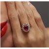 Image 2 : 14KT Yellow Gold 3.75 ctw Rubellite and Diamond Ring