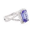 Image 2 : 14KT White Gold 1.97 ctw Tanzanite and Diamond Ring