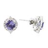 Image 2 : 14KT White Gold 2.02 ctw Tanzanite and Diamond Earrings