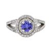 Image 1 : 14KT White Gold 0.64 ctw Tanzanite and Diamond Ring