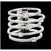 Image 3 : 14KT White Gold 0.77 ctw Diamond Ring