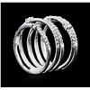 Image 4 : 14KT White Gold 0.77 ctw Diamond Ring