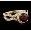 Image 2 : 14KT Yellow Gold 1.94 ctw Ruby and Diamond Ring