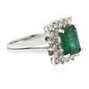 Image 4 : 14KT White Gold 2.77 ctw Emerald and Diamond Ring