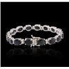 Image 4 : 14KT White Gold 40.00 ctw Sapphire and Diamond Bracelet