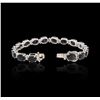 Image 7 : 14KT White Gold 40.00 ctw Sapphire and Diamond Bracelet