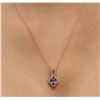 Image 5 : 14KT Rose Gold 0.68 ctw Sapphire and Diamond Pendant With Chain