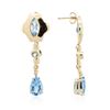 Image 4 : 14KT Yellow Gold 3.00 ctw Topaz and Diamond Earrings
