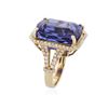 Image 6 : 14KT Yellow Gold 25.04 ctw Tanzanite and Diamond Ring