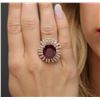 Image 1 : 14KT Yellow Gold 10.60 ctw Ruby and Diamond Ring