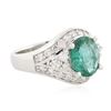 Image 4 : 14KT White Gold 2.02 ctw Emerald and Diamond Ring