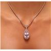 Image 2 : 14KT Rose Gold 32.47 ctw GIA Certified Kunzite and Diamond Pendant With Chain