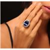 Image 5 : 14KT White Gold 14.37 ctw GIA Certified Tanzanite and Diamond Ring