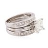 Image 2 : Platinum and 14KT White Gold 2.72 ctw Diamond Wedding Ring Set