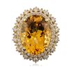 Image 3 : 14KT Yellow Gold 16.95 ctw Citrine and Diamond Ring