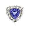 Image 1 : 14KT Two-Tone Gold 6.65 ctw Tanzanite and Diamond Ring