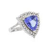 Image 2 : 14KT Two-Tone Gold 6.65 ctw Tanzanite and Diamond Ring