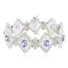 Image 3 : 14KT White Gold 7.20 ctw Tanzanite and Diamond Bracelet