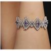 Image 6 : 14KT White Gold 7.20 ctw Tanzanite and Diamond Bracelet