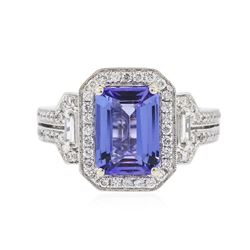 18KT White Gold 2.59 ctw Tanzanite and Diamond Ring