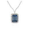 Image 4 : 14KT White Gold 47.59 ctw Blue Topaz and Diamond Necklace