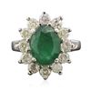 Image 1 : 14KT White Gold 2.49 ctw Emerald and Diamond Ring