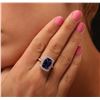 Image 2 : 14KT White Gold 5.95 ctw Tanzanite and Diamond Ring