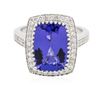 Image 3 : 14KT White Gold 5.95 ctw Tanzanite and Diamond Ring
