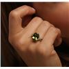 Image 6 : 14KT Yellow Gold 5.38 ctw Peridot and Diamond Ring