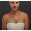 Image 1 : 18KT White Gold 4.54 ctw Tanzanite and Diamond Pendant With Chain
