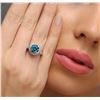 Image 2 : 14KT White Gold 4.43 ctw Blue Diamond Ring