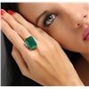 Image 2 : 14KT White Gold 17.13 ctw Emerald and Diamond Ring