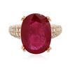 Image 1 : 14KT Rose Gold 12.88 ctw Ruby and Diamond Ring