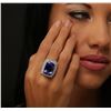 Image 5 : 14KT White Gold GIA Certified 24.17 ctw Tanzanite and Diamond Ring