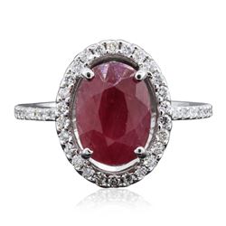 14KT White Gold 3.65 ctw Ruby and Diamond Ring