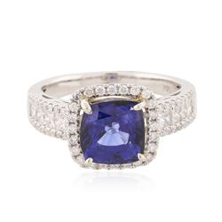 14KT Two-Tone Gold 3.28 ctw Tanzanite and Diamond Ring