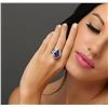 Image 1 : 14KT White Gold 7.40 ctw GIA Certified Tanzanite and Diamond Ring