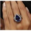 Image 6 : 14KT White Gold 7.40 ctw GIA Certified Tanzanite and Diamond Ring