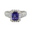 Image 3 : 14KT Two-Tone Gold 1.68 ctw Tanzanite and Diamond Ring