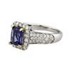 Image 4 : 14KT Two-Tone Gold 1.68 ctw Tanzanite and Diamond Ring