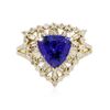 Image 3 : 14KT Yellow Gold 2.86 ctw Tanzanite and Diamond Ring