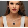Image 6 : 14KT White Gold GIA Certified 29.44 ctw Tanzanite and Diamond Pendant With Chain