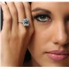 Image 2 : 14KT White Gold 5.46 ctw Topaz and Diamond Ring