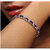 Image 1 : 14KT White Gold 22.40 ctw Tanzanite and Diamond Bracelet