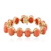 Image 3 : 14KT Yellow Gold 64.90 ctw Coral and Diamond Bracelet