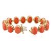 Image 6 : 14KT Yellow Gold 64.90 ctw Coral and Diamond Bracelet
